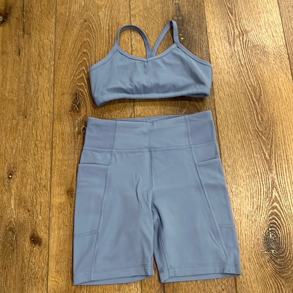 Athleta Girl Biker Short and Bra Set